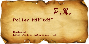 Poller Máté névjegykártya
