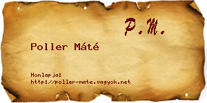 Poller Máté névjegykártya